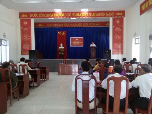 Quang cảnh Hội nghị Ủy Ban MTTQ Việt Nam xã Tam Vinh lần thứ XII, nhiệm kỳ 2014 2019